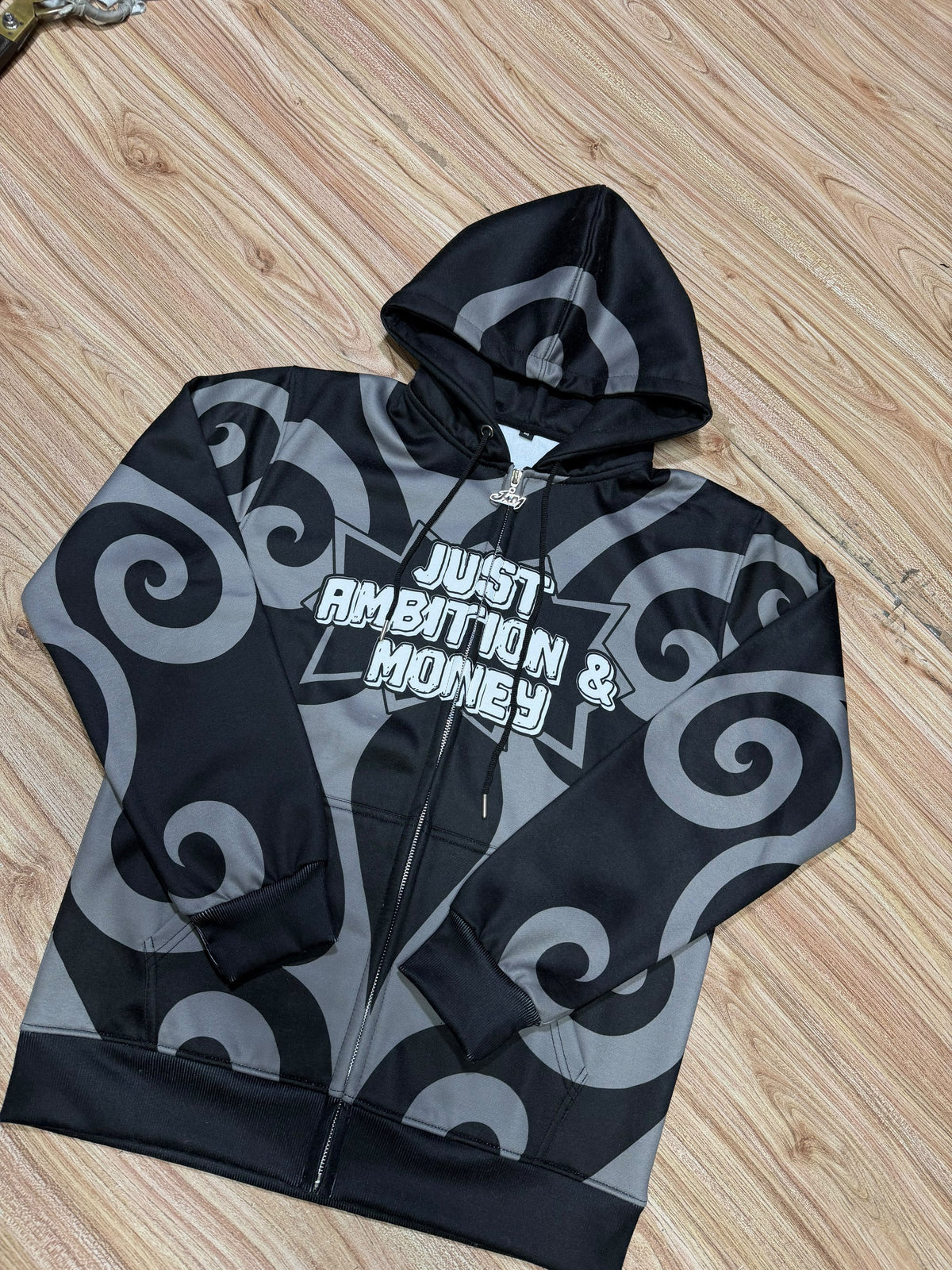 Jam Swirl Zip Up(Black & Charcoal Grey)