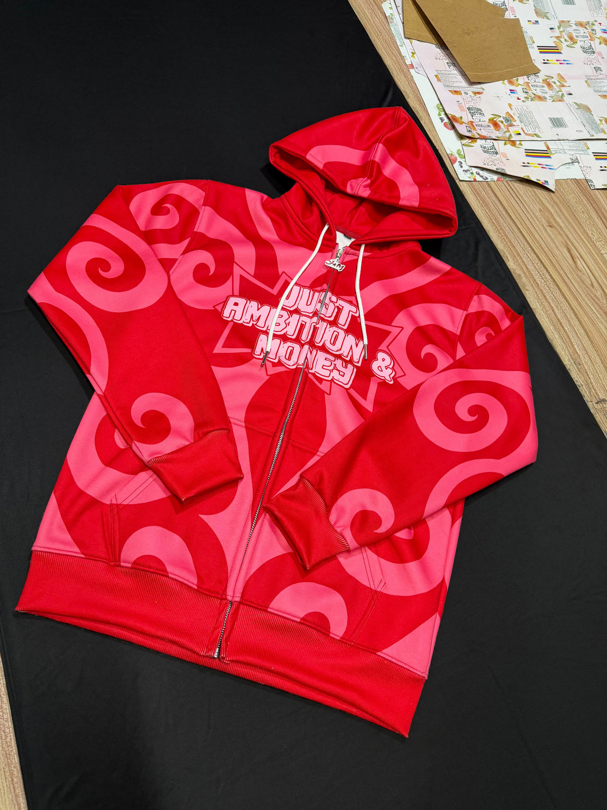 Jam Swirl Zip Up(Valentine Cherry Red & Pink