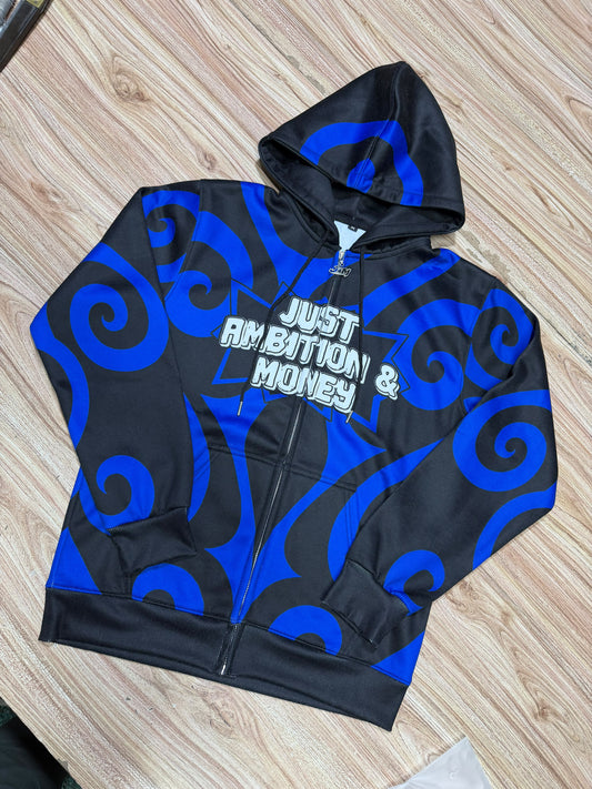 Jam Swirl Zip Up(Black & Blue)