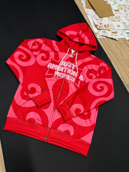 Jam Swirl Zip Up(Valentine Cherry Red & Pink